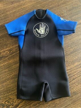 Body Glove Kids One-Piece Shorty Wetsuit in Black & Blue